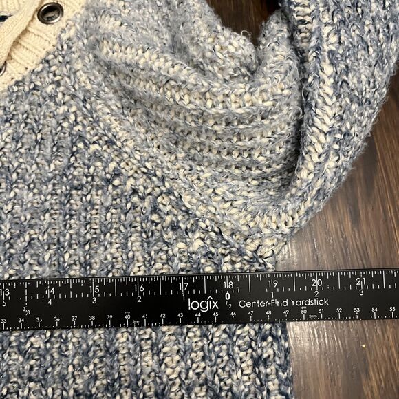 Fashion Fuse Women's Pullover Sweater Lace-Up Front Blue Size M - Picture 5 of 6